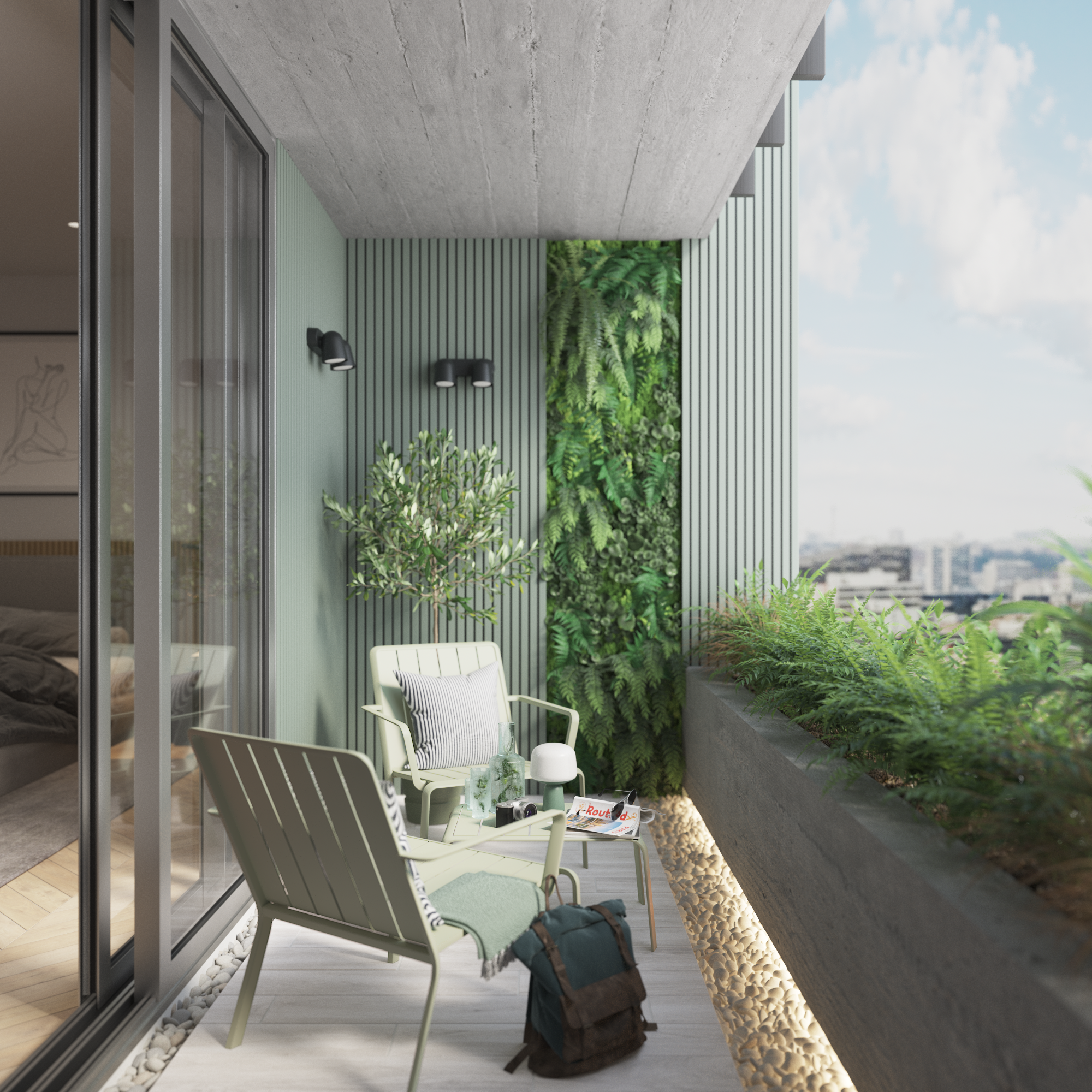 Conjunto de muebles de jardín idaho de aluminio sage para 2 personas