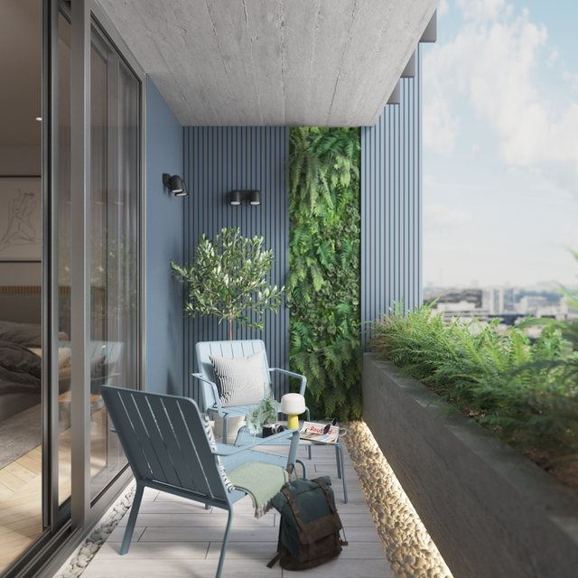 Conjunto de muebles de jardín Idaho de aluminio aqua para 2 personas