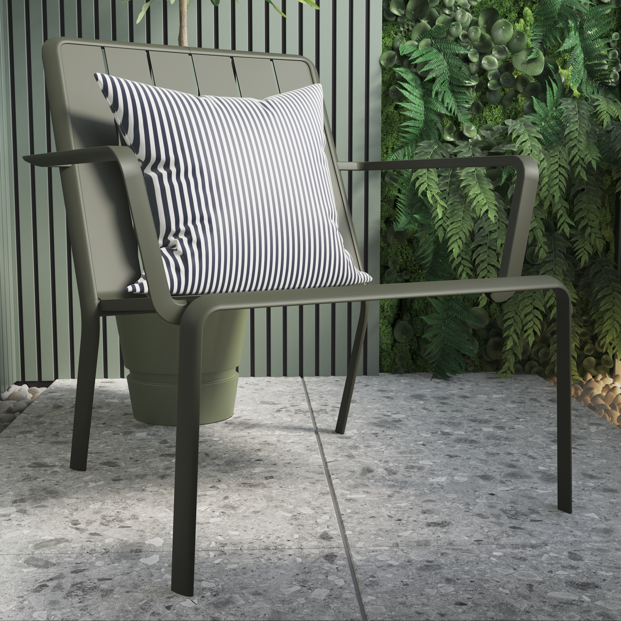 Silla de jardín naterial idaho de aluminio verde