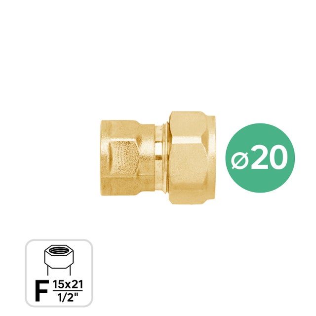 Raccord pour tuyau multicouche à visser / à compression F D.1/2