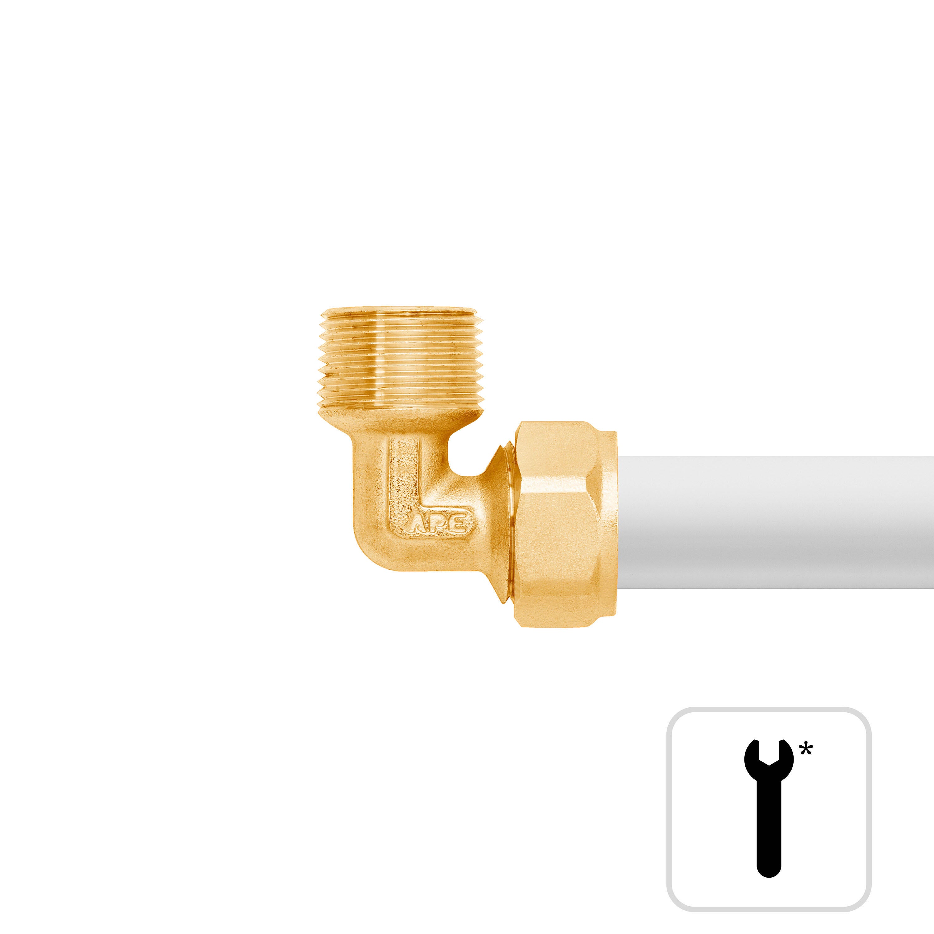 Coude à compression multicouche ⌀ 20 M20x27 (3/4