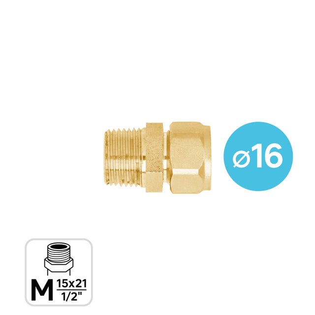 Manicotto per tubo 180° EQUATION in ottone M1/2