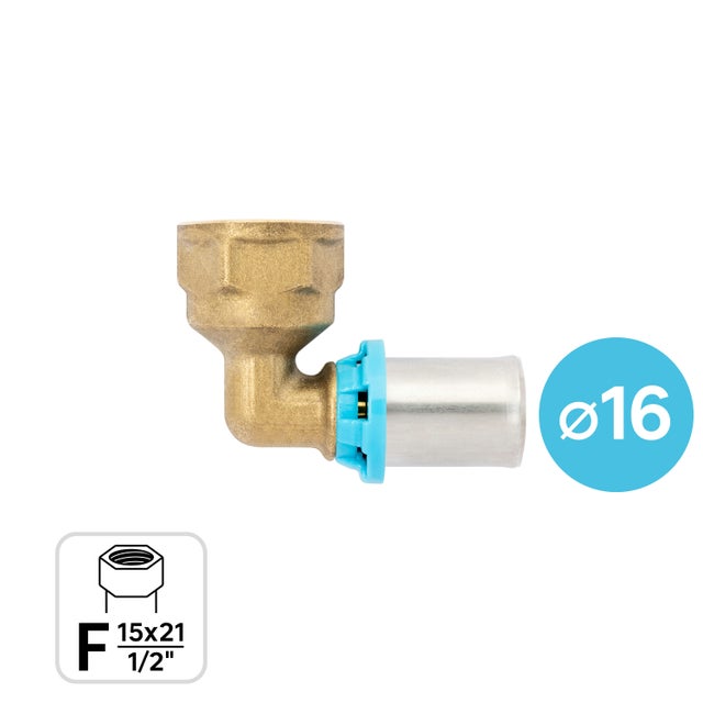 Curva per tubo 90° EQUATION in ottone F1/2