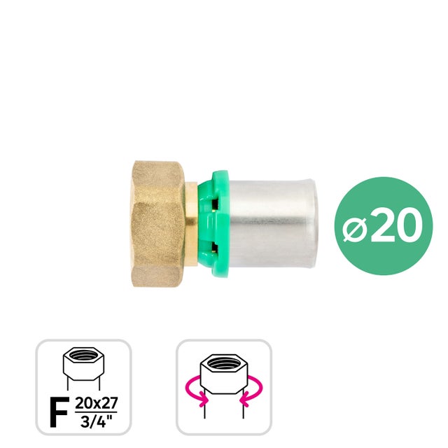Manchon pour tuyau multicouche à visser / à sertir F D.3/4