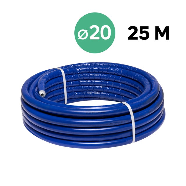 Tube multicouche isolé bleu, Ø20 mm, en couronne de 25 m, EQUATION
