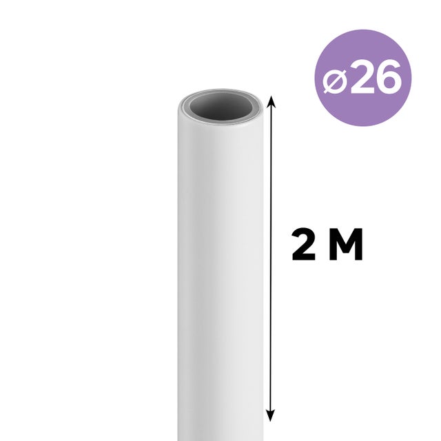 Tube multicouche nu Ø26, en barre de 2m, EQUATION