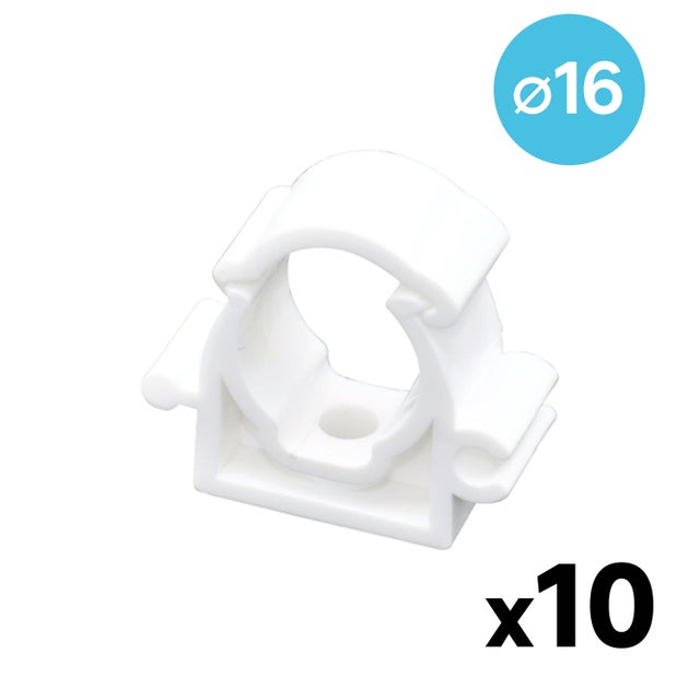 Lot de 10 colliers de fixation simple D16 mm pour tubes multicouche, EQUATION