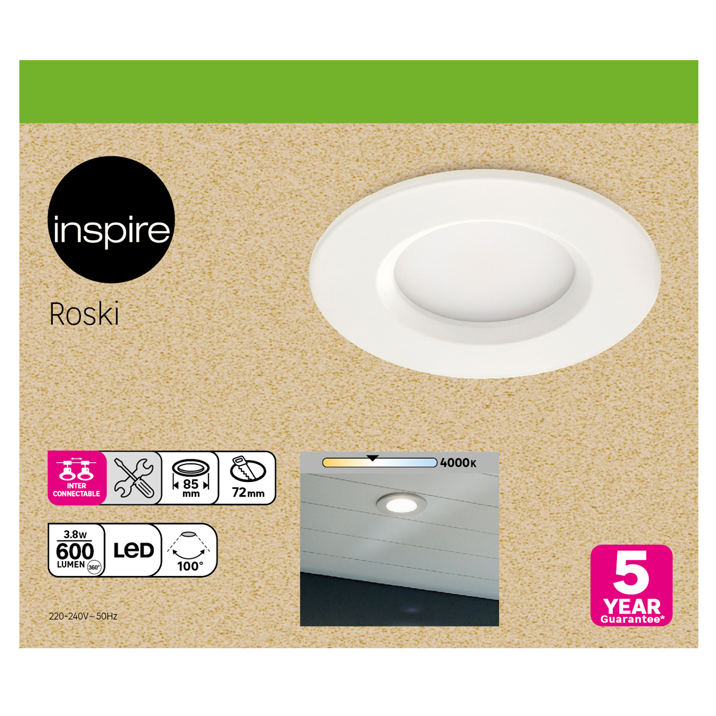 Spot extérieur à encastrer LED Roski, Diam. 8.5 cm 600 Lumen blanc INSPIRE - 7