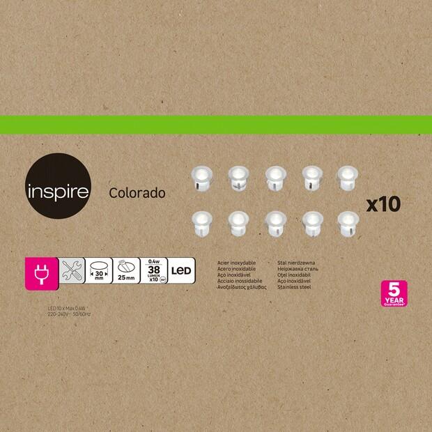 Lot de 10 spots à encastrer extérieur LED, 380 Lm D.3 cm Colorado INSPIRE - 7
