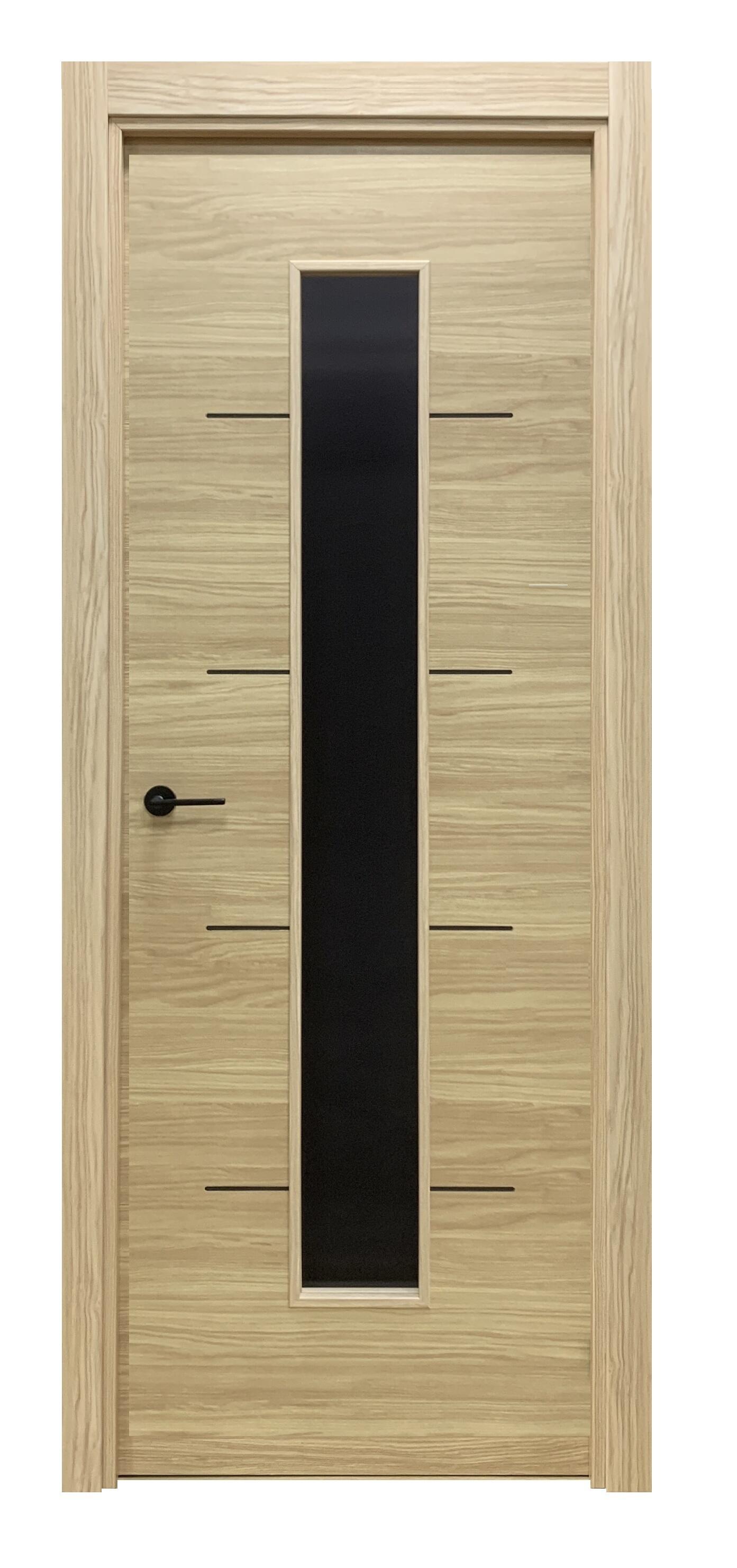 Pack puerta interior maciza SAHARA ROBLE 82,5 cm IZQUIERDA + molduras + manivela - 4