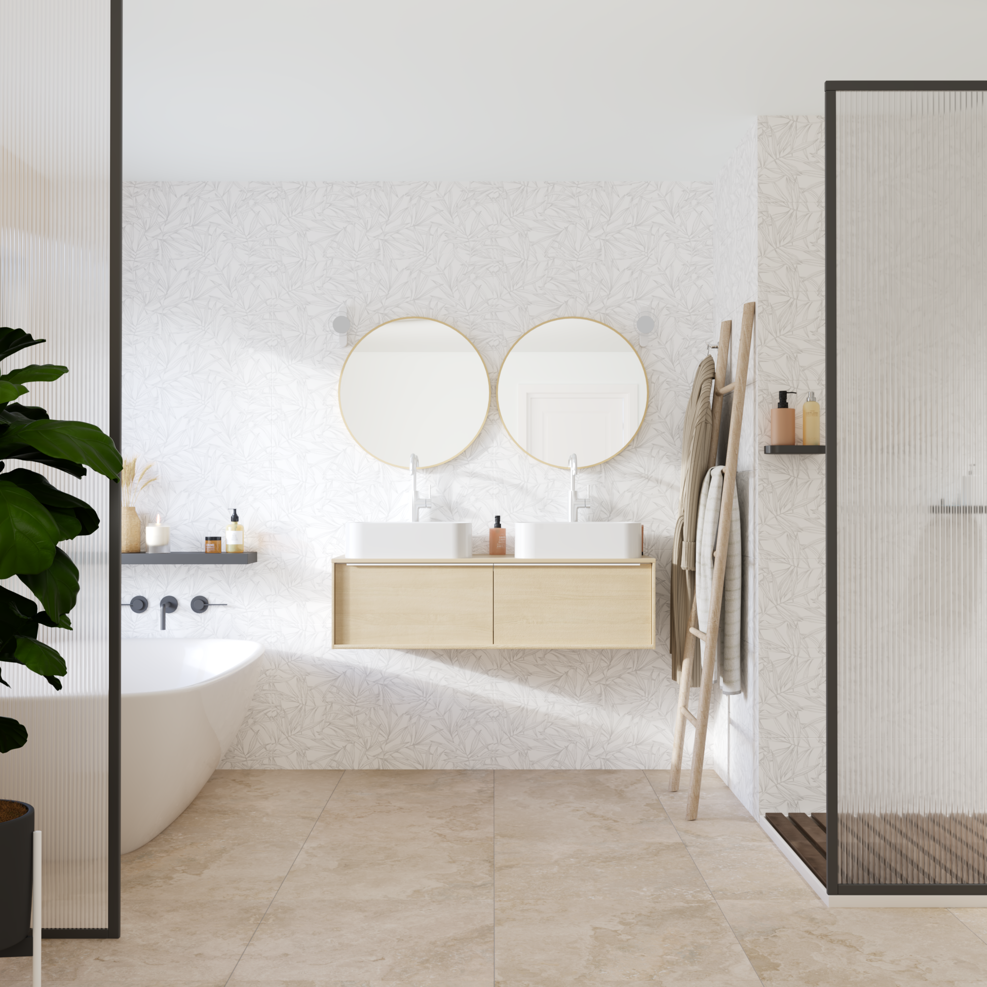 Carrelage sol intérieur / mur intérieur effet pierre beige Lakos l.60 x L.60 cm - 3