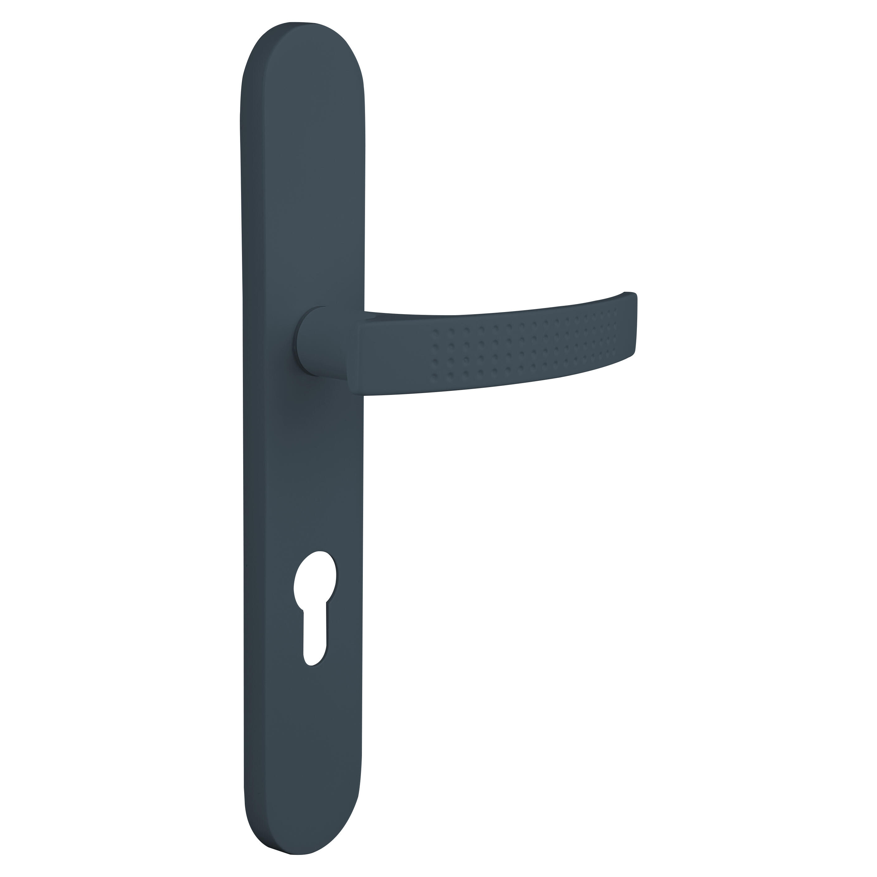 2 poignées sur plaque à cylindre Louna aluminium anthracite mat, entraxe 195 mm - 3