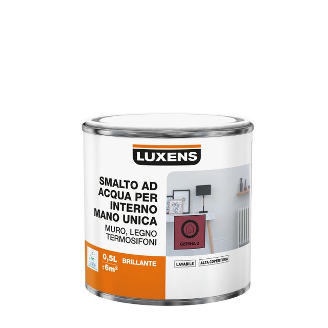 Smalto da interno, LUXENS Manounica rosso geisha 2 lucido, 0.5 L