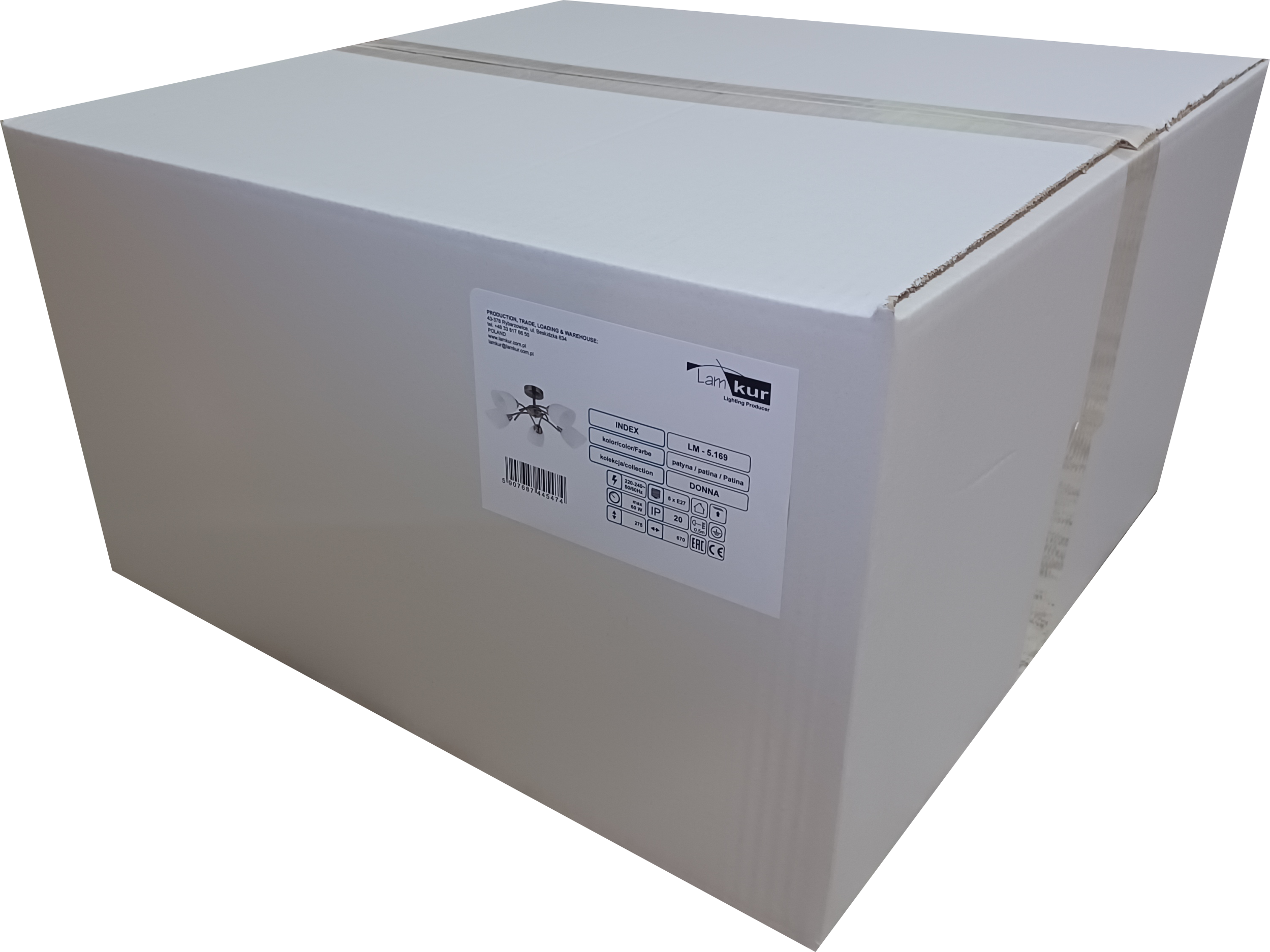 Lampa sufitowa Donna patyna 5 x E27 Lamkur - 10