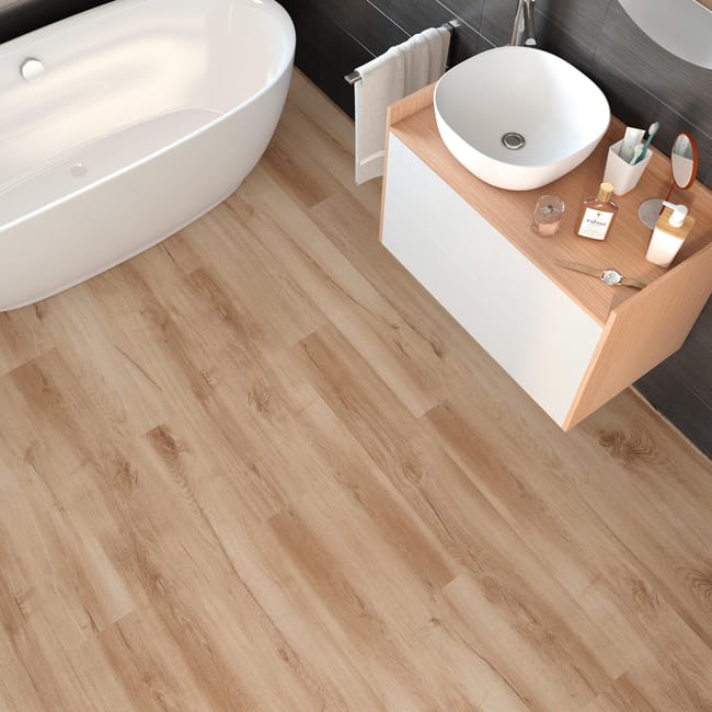 Leroymerlin Pavimento laminato ARTENS Zaragoza rovere naturale resistente all'acqua Sp 10mm