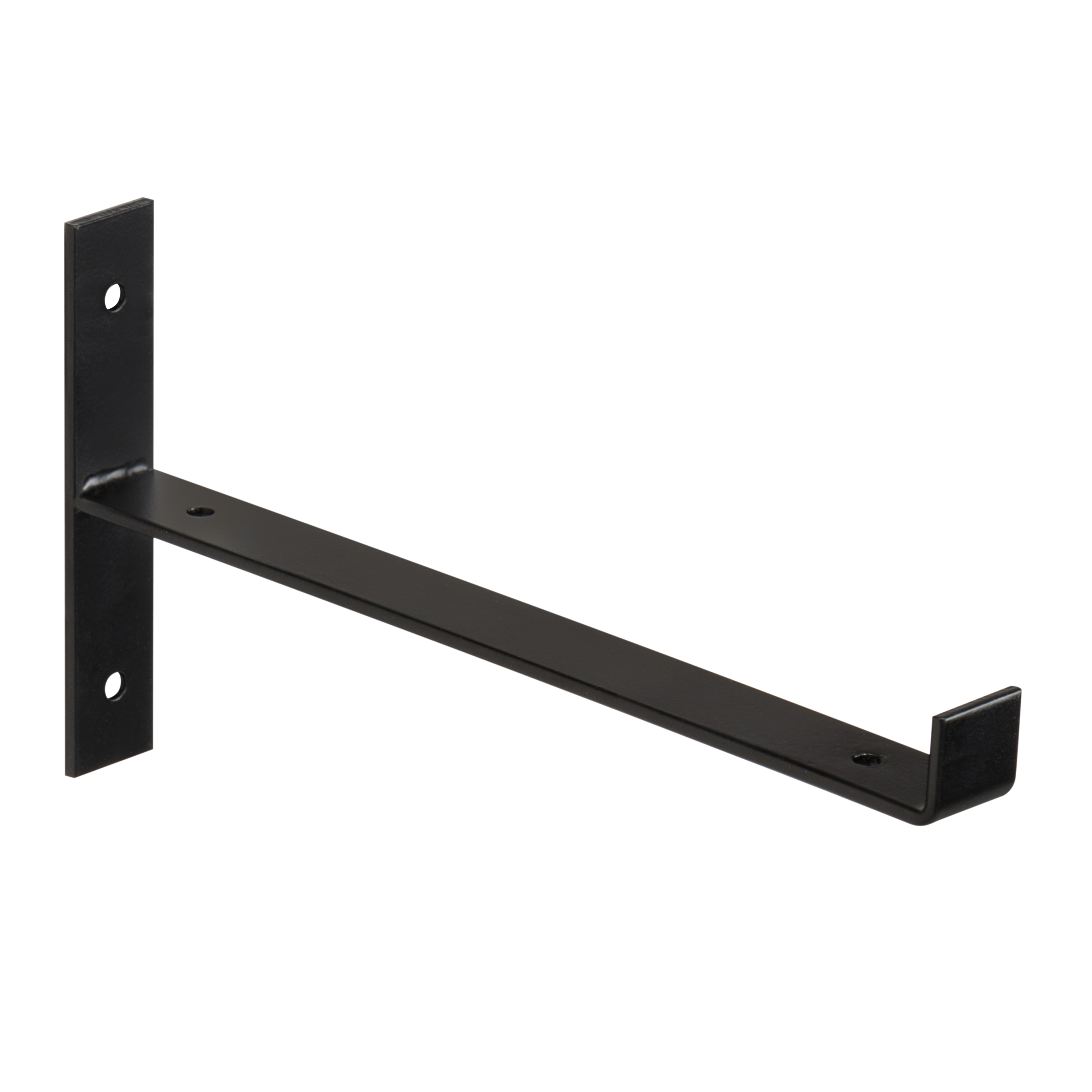 2 escuadras planas para baldas Spaceo Flat color negro 10 x 18 cm, carga máxima 10 kg. - 2