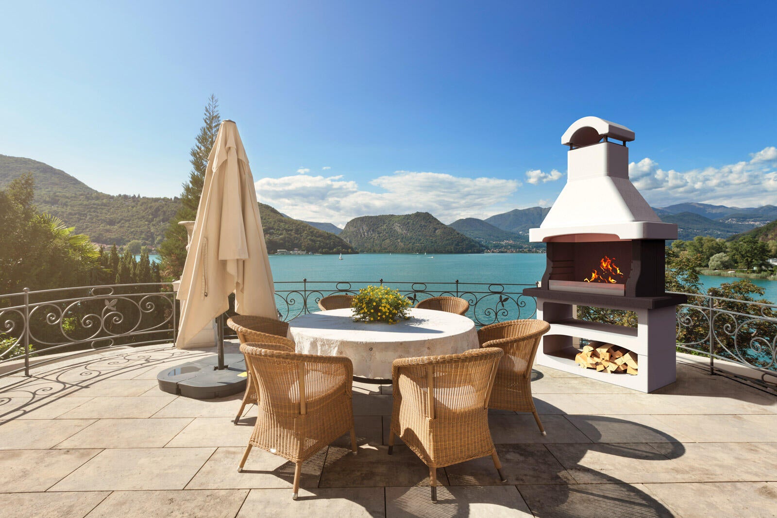 Barbecue Salamanca In Cemento Con Griglia E Parafiamma In Acciaio Inox - Per Legna E Carbonella - Foto 6