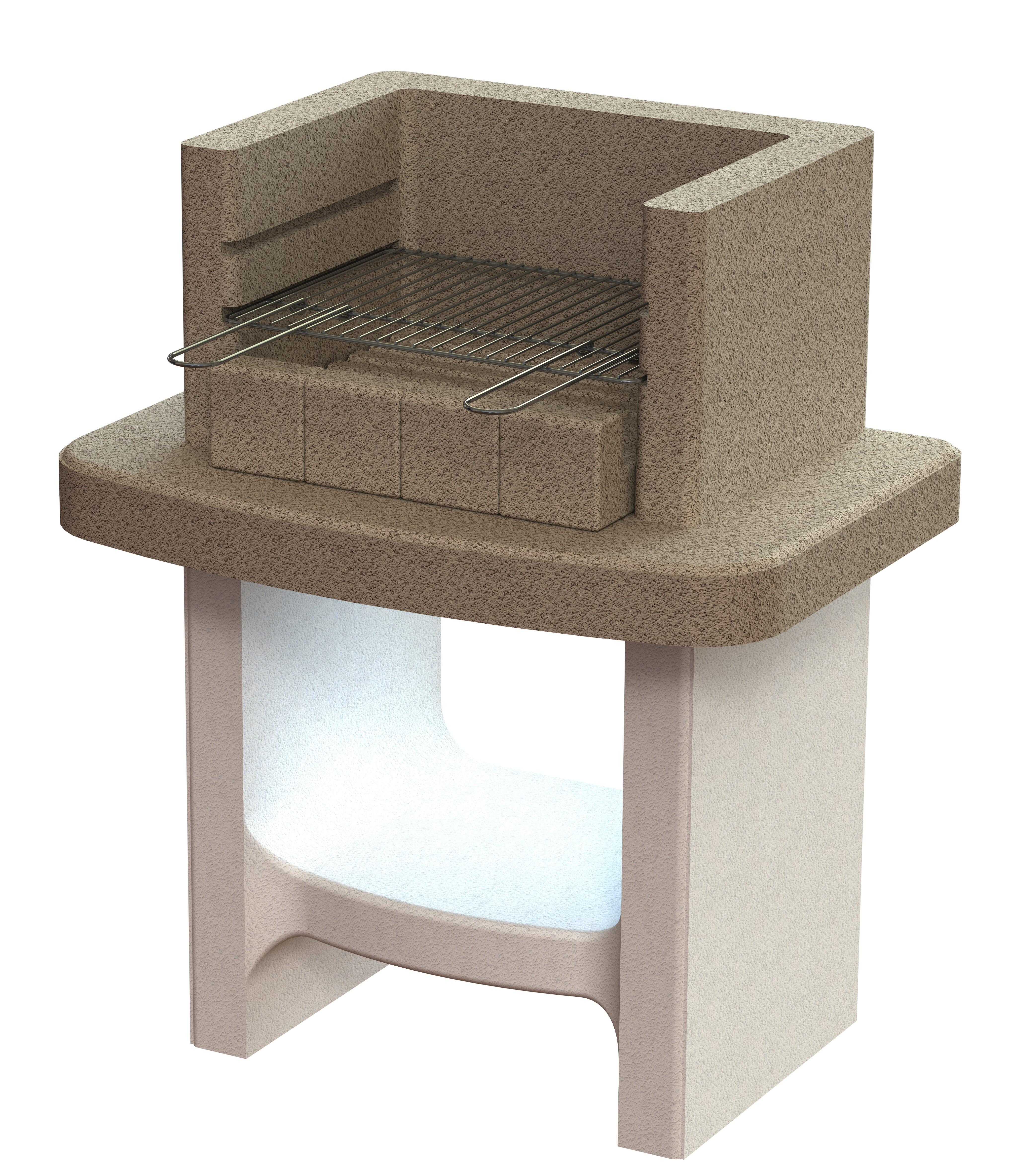 Barbecue fisso in calcestruzzo a carbonella Siena SAROM FUOCO L 33 x H 94 x P 55 cm - 4