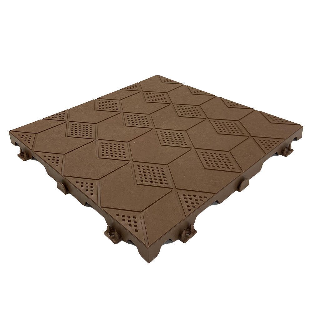 Piastrella d'appoggio in polietilene SNAP marrone L 38 x L 38 cm x Sp. 25 mm - 3