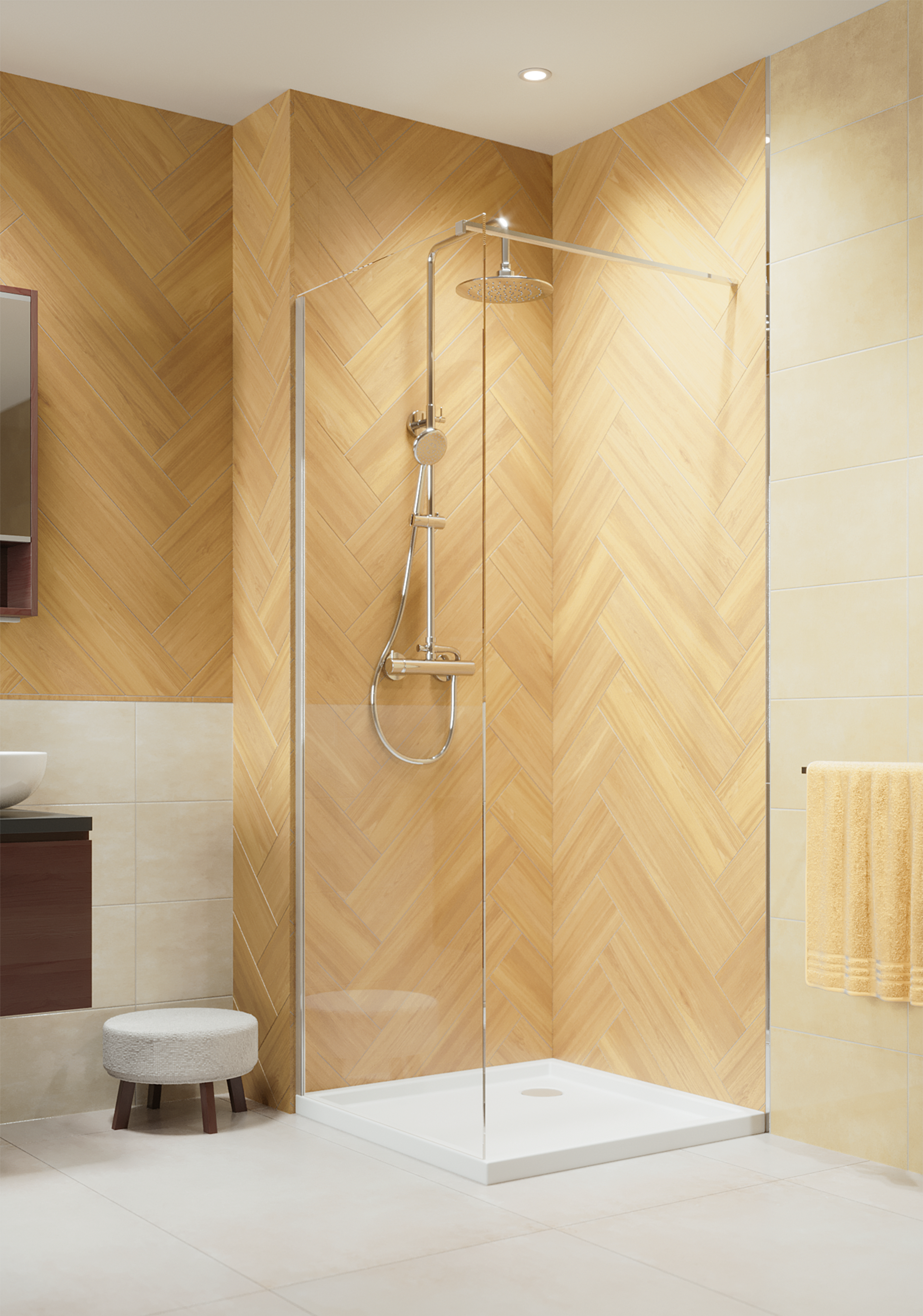 Kabina Walk-in Easy In 80x200 transparentna profil chromowany Sea-Horse - 2