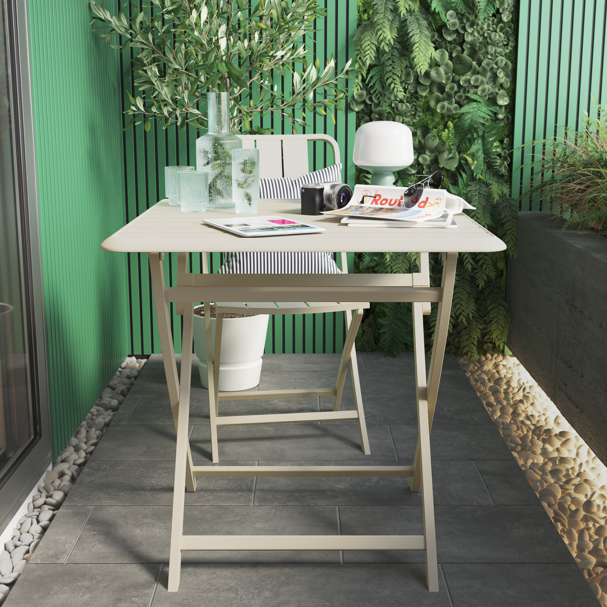 Table pliante Idaho NATERIAL carré 2 personnes - 3