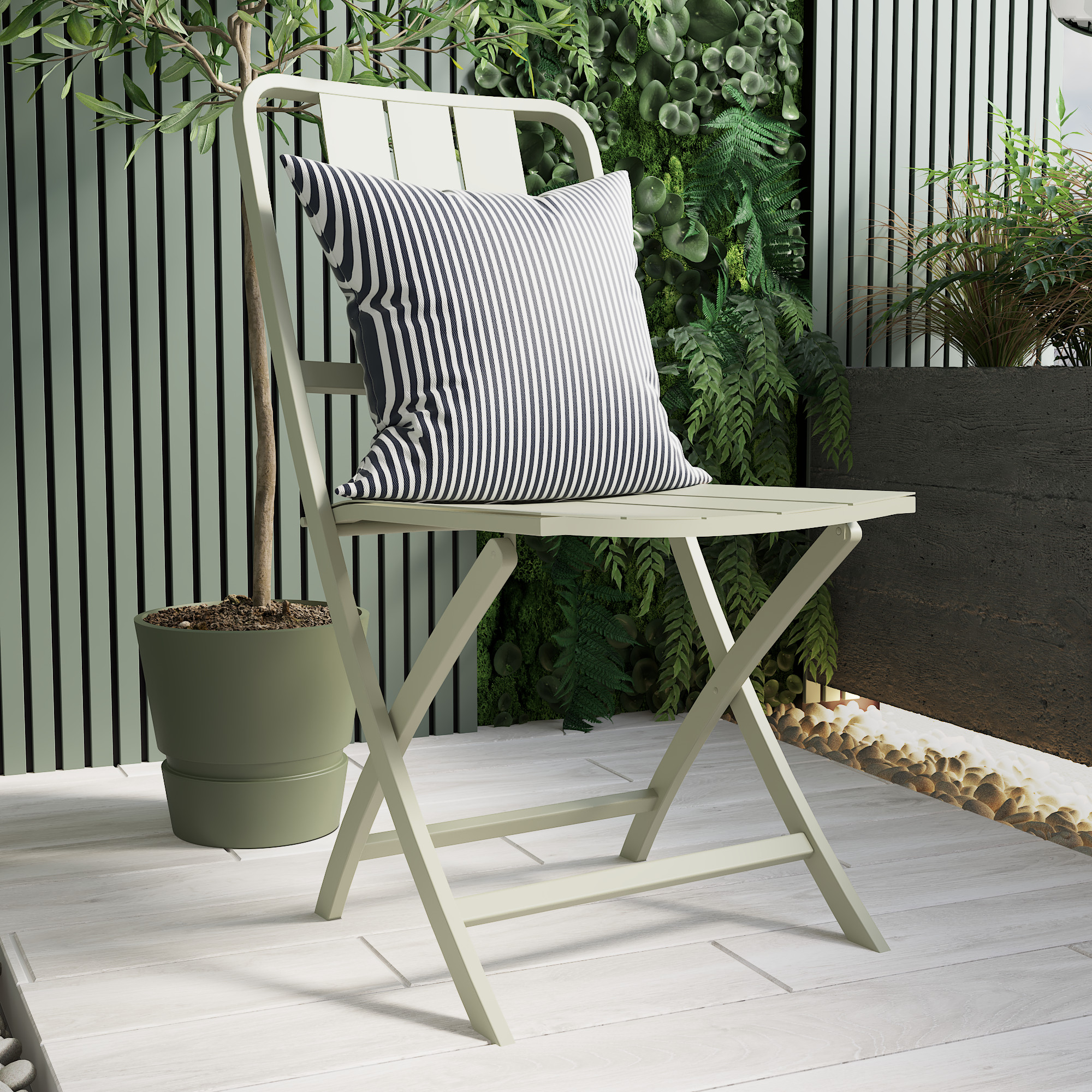 Sedia da giardino pieghevole Idaho NATERIAL, struttura e seduta in alluminio verde - 7