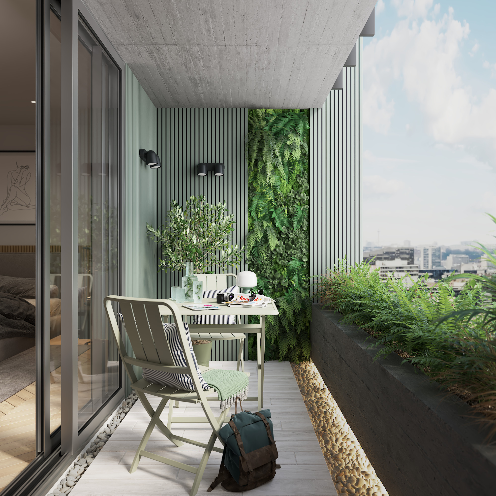 Sedia da giardino pieghevole Idaho NATERIAL, struttura e seduta in alluminio verde - 6