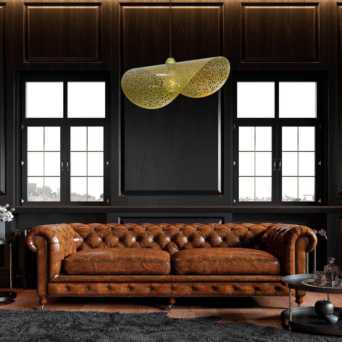 Suspension Nisley acier, or, Diam.60 cm, E27 - 2