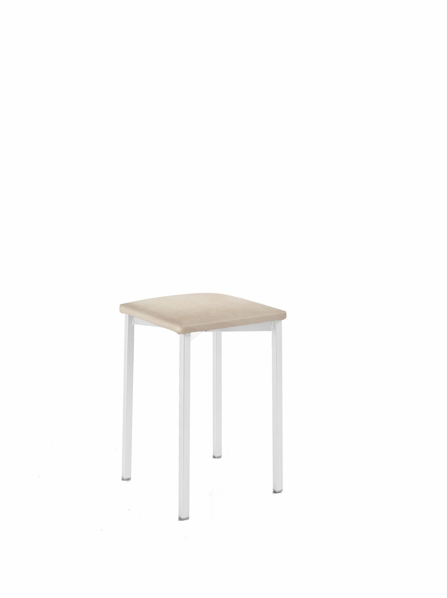 Taburete kelsa beige de textil y base de metal