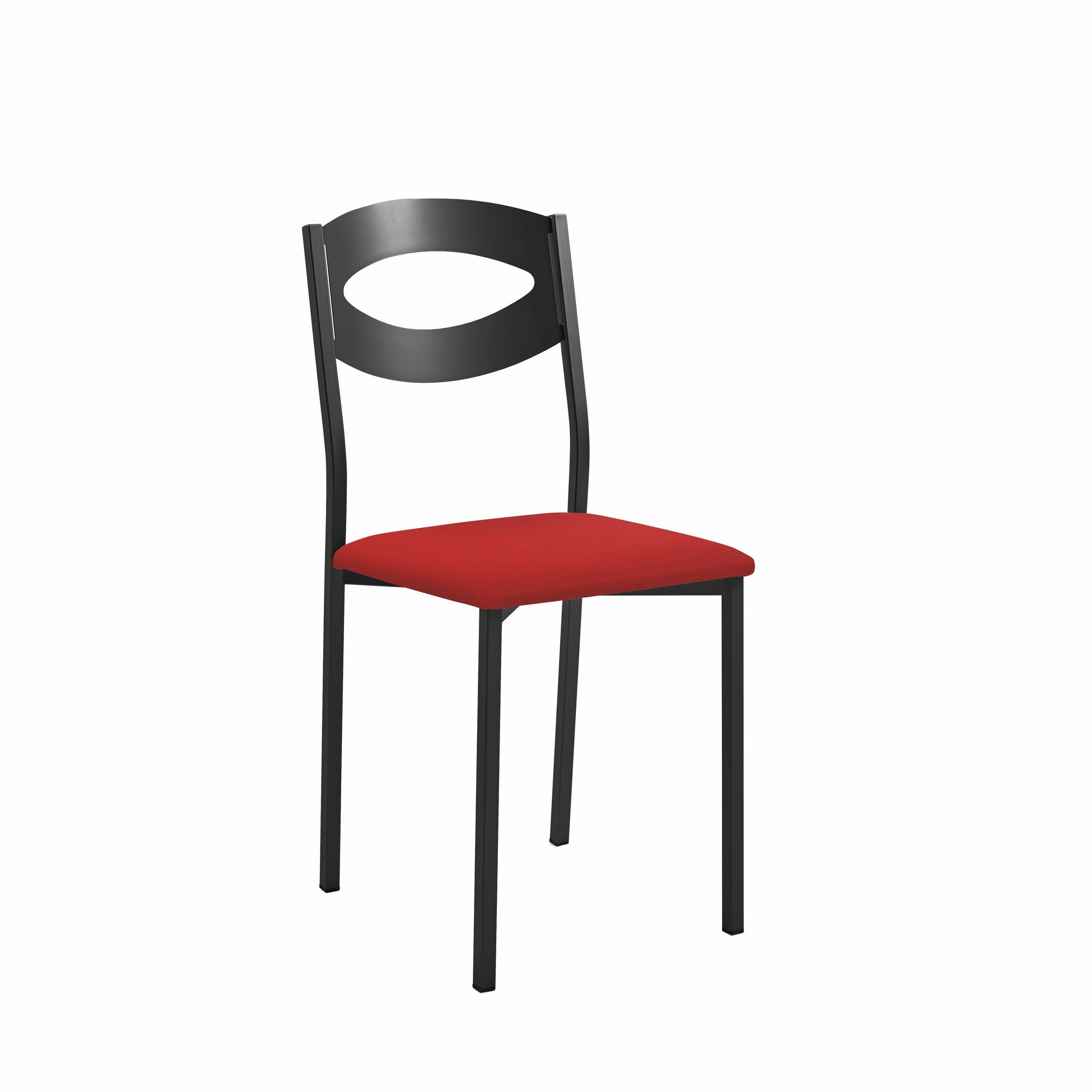 Silla de cocina oca de metal negra, roja 38x89x40cm