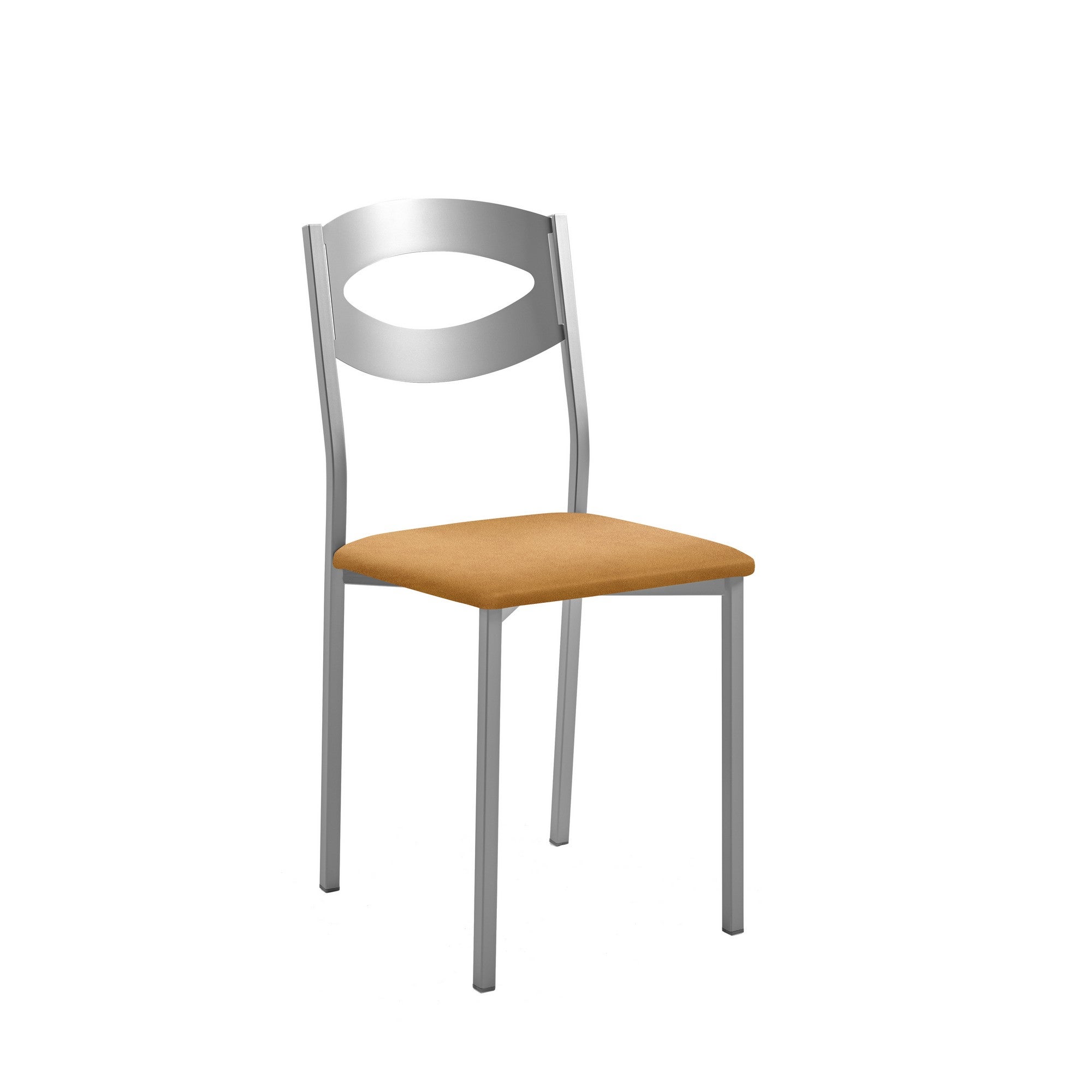 Silla de cocina oca de metal gris, marrón 38x89x40cm