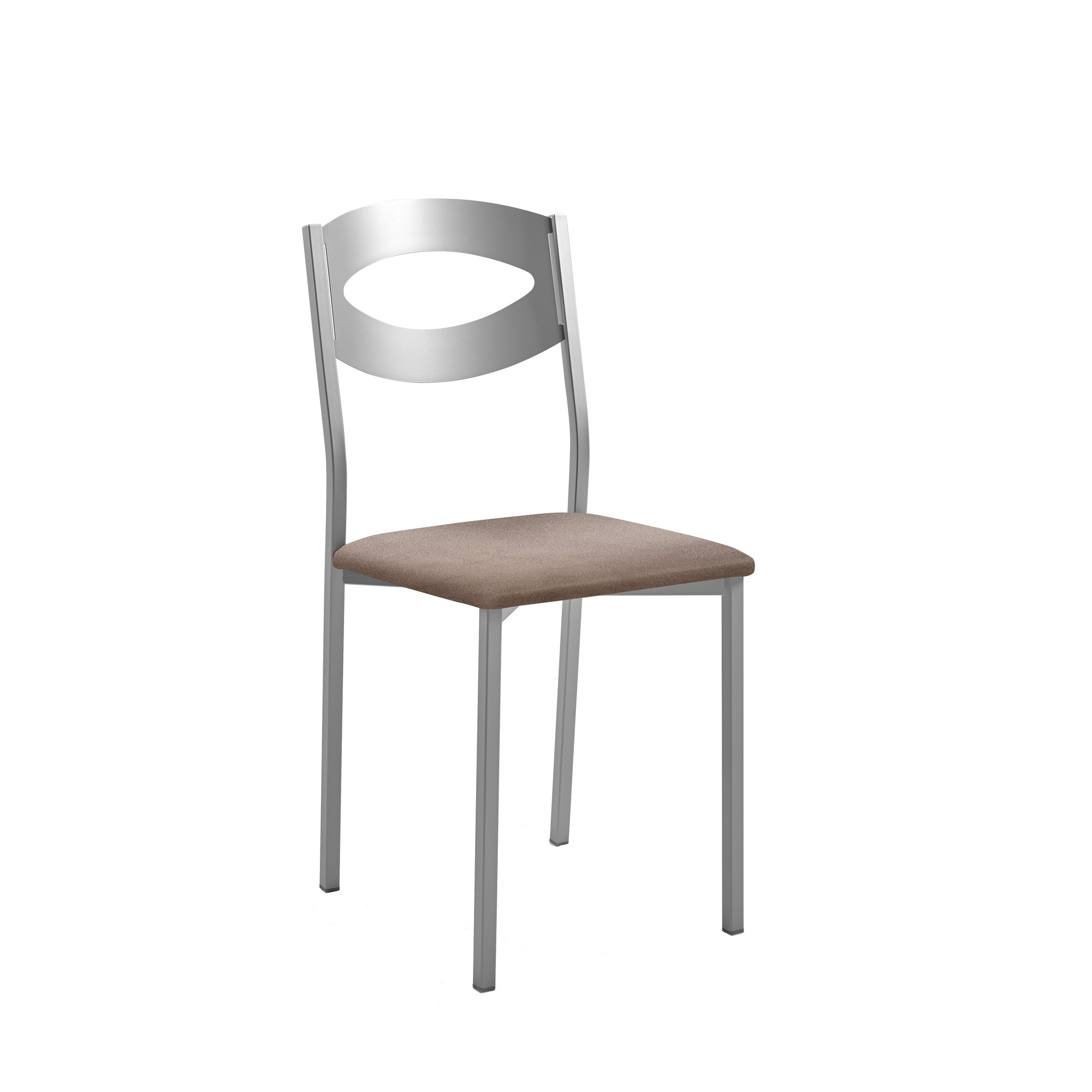 Silla de cocina oca de metal gris, marrón 38x89x40cm