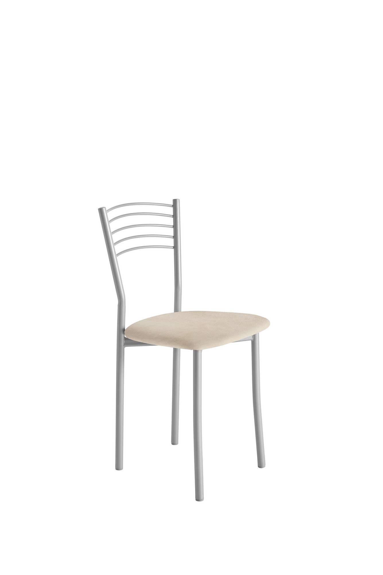 Silla de cocina kopa de metal gris, beige 38x85x40cm