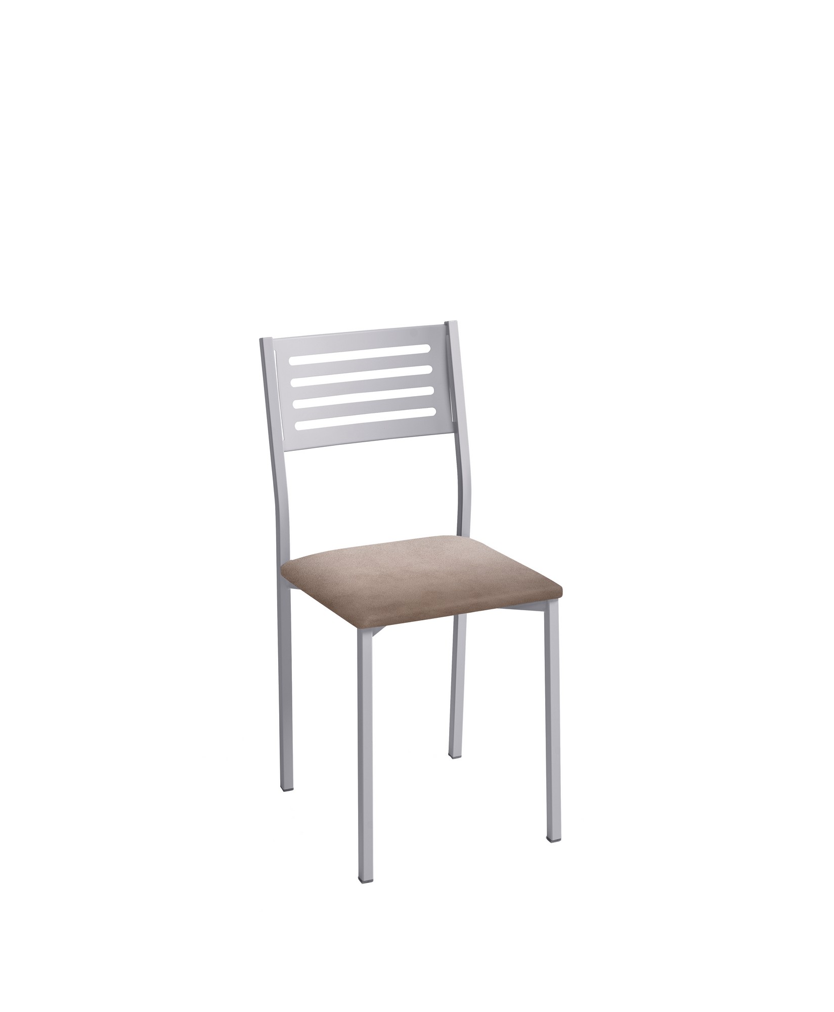 Silla de cocina kelsa de metal gris, marrón 38x86x40cm