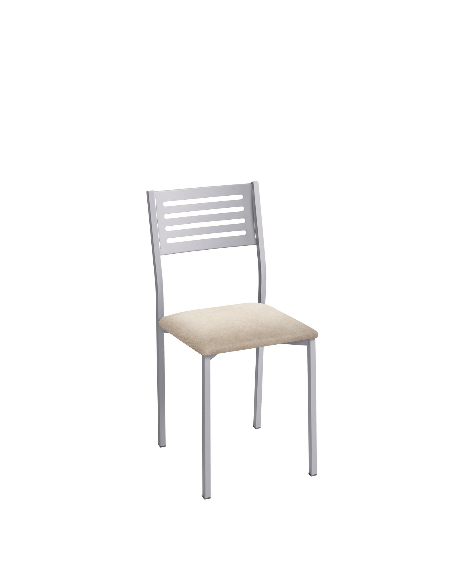 Silla de cocina kelsa de metal gris, beige 38x86x40cm