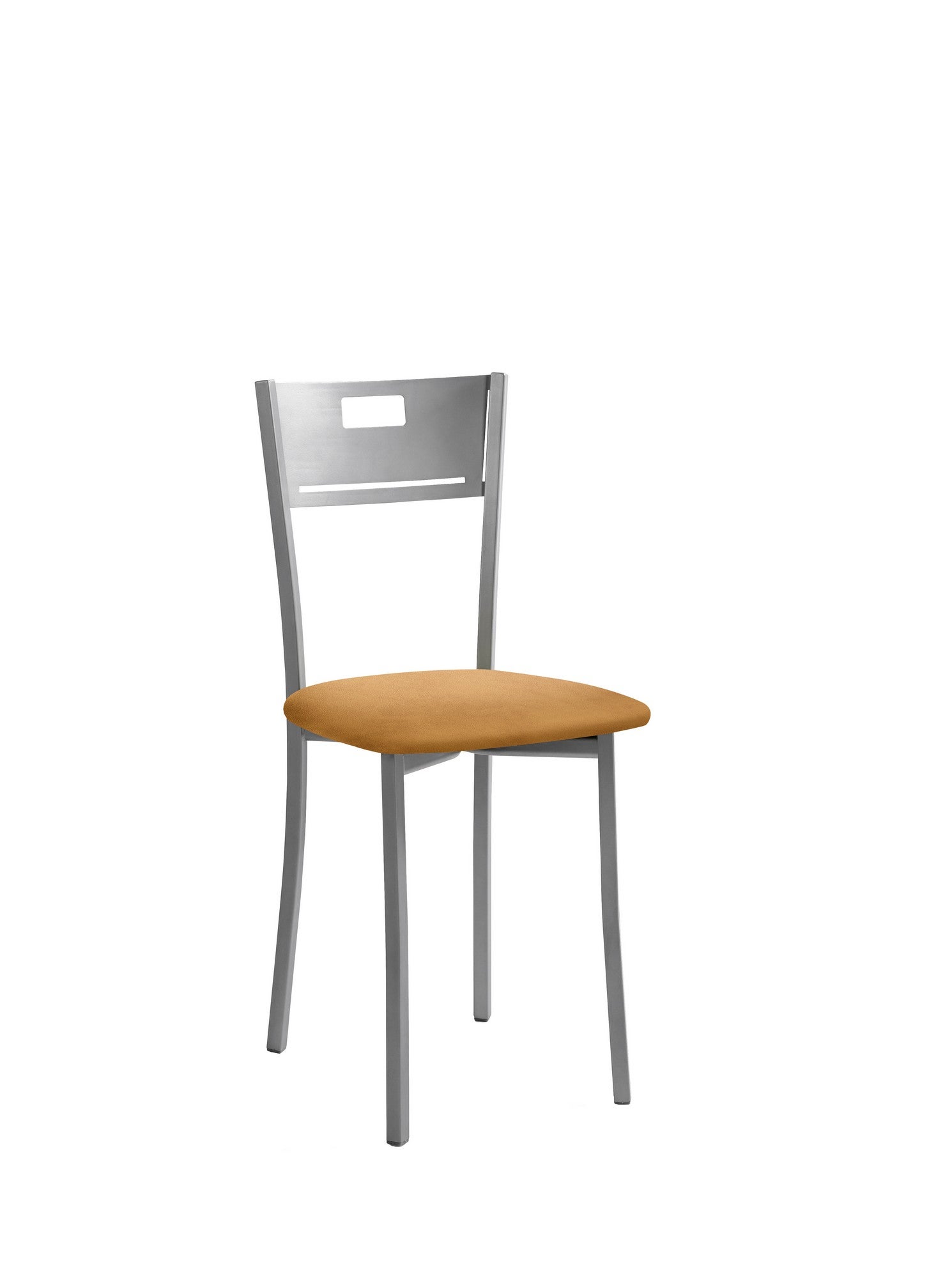 Silla de cocina isa de metal gris, marrón 40x86x40cm