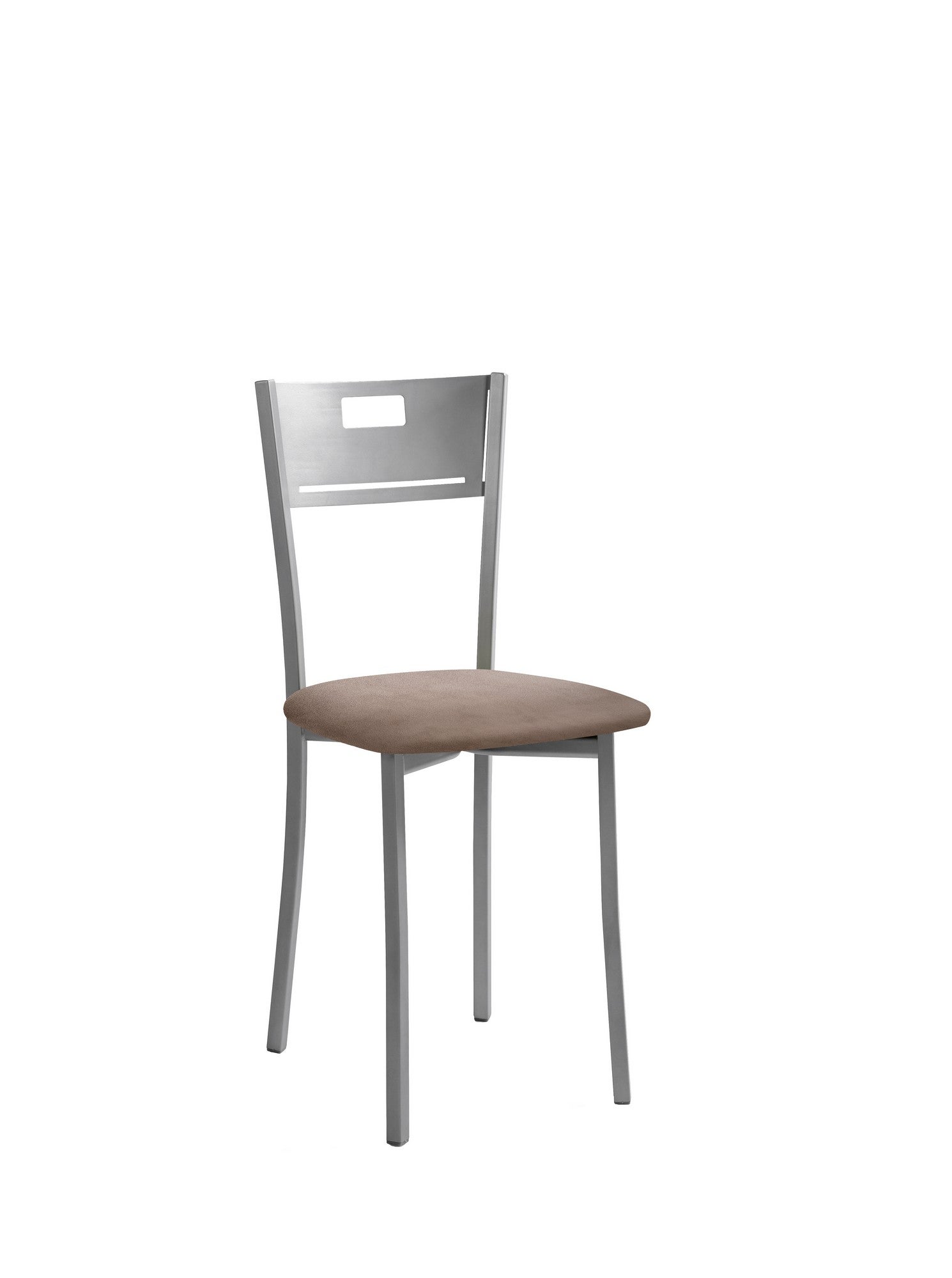 Silla de cocina isa de metal gris, marrón 40x86x40cm