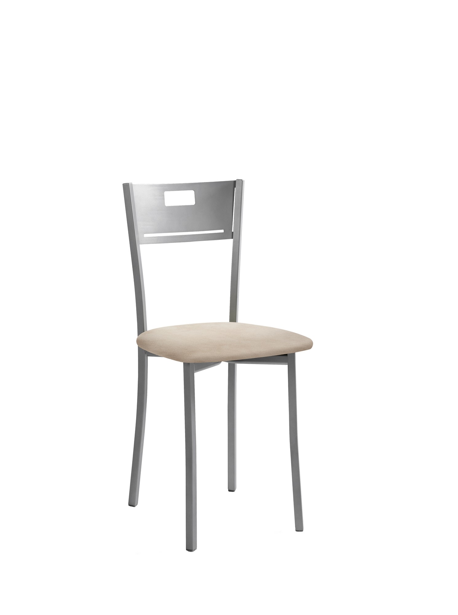 Silla de cocina isa de metal gris, beige 40x86x40cm