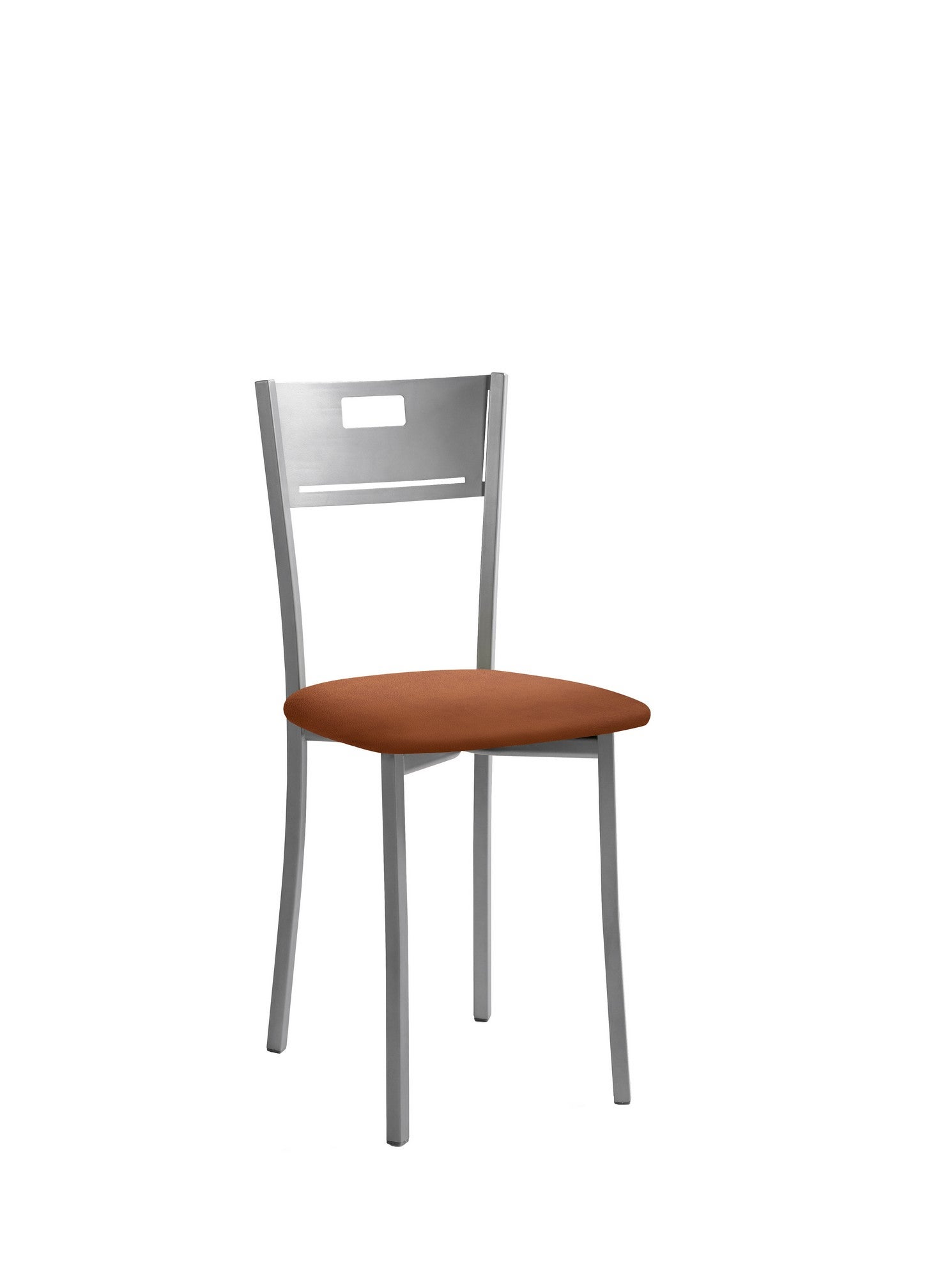 Silla de cocina isa de metal gris, marrón 40x86x40cm