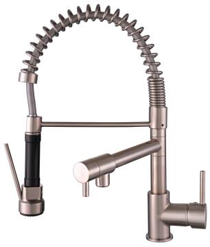 Kitchen Tap Lever Mixer With Spray Delinia Candy Brusch Stainless Steel