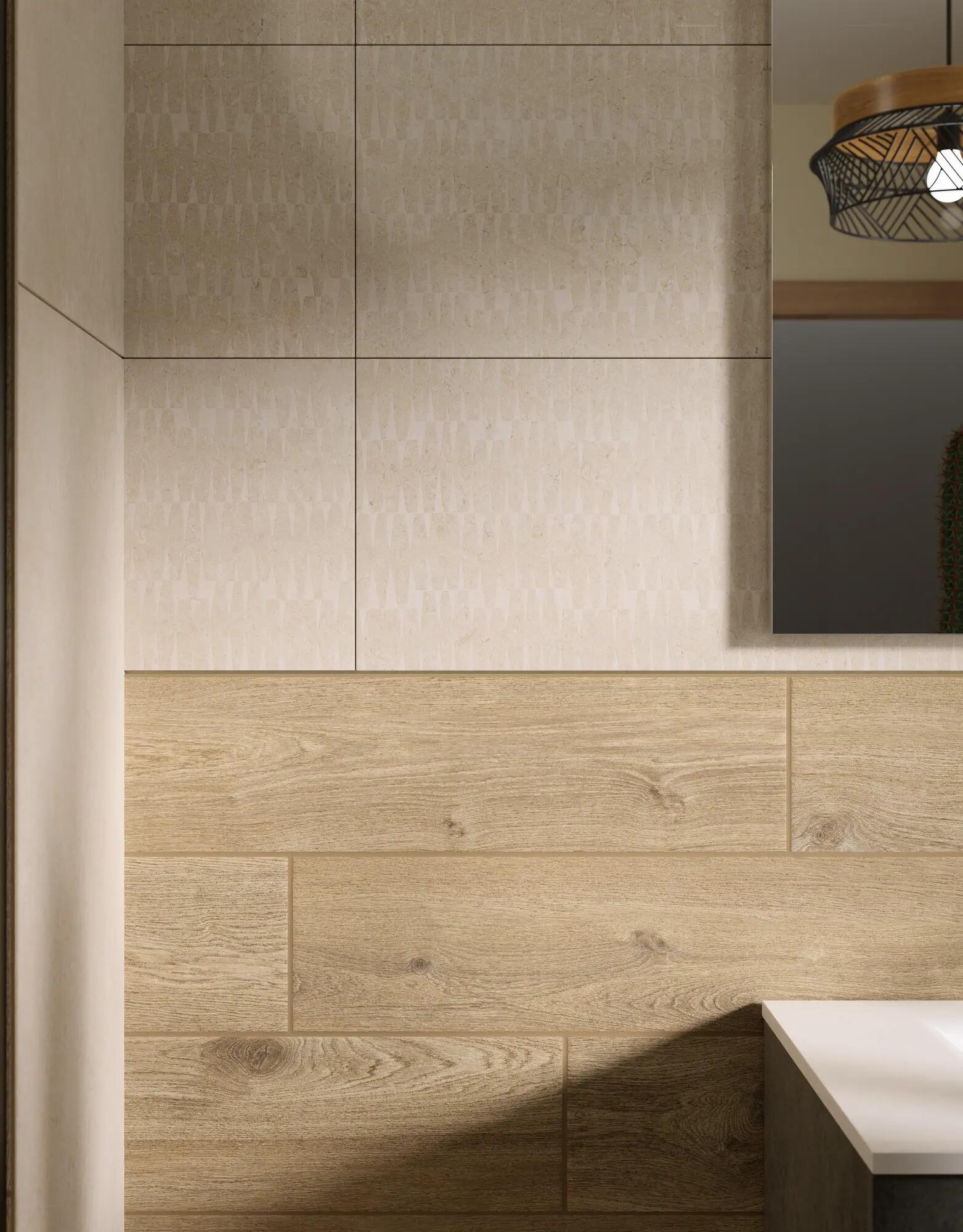 Piastrella da pavimento interno in gres porcellanato MARAZZI 25 x 150 cm rettificato marrone opaco Morzine R9 traffico medio forte (pei 3/5) Sp. 9.5 mm 1.13 mq - 3