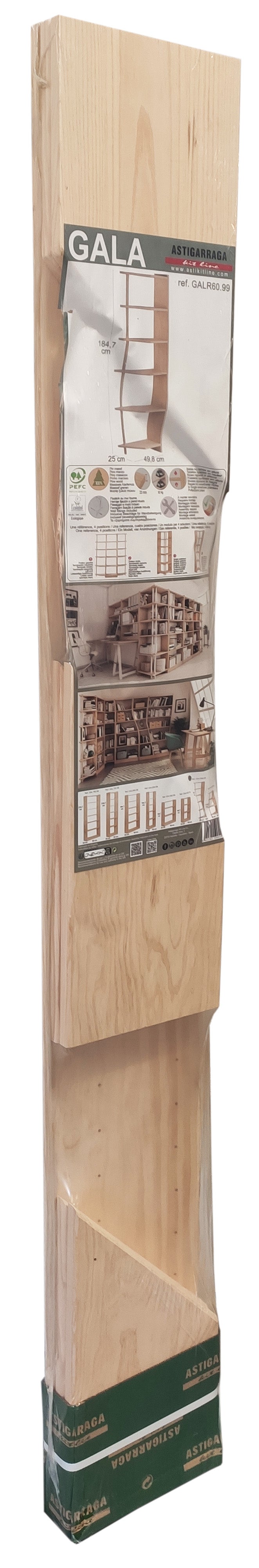 Libreria 6 ripiani Gala 6 angolare L 50 x P 49.8 x H 184.7 cm beige, portata per ripiano 50 kg - 6