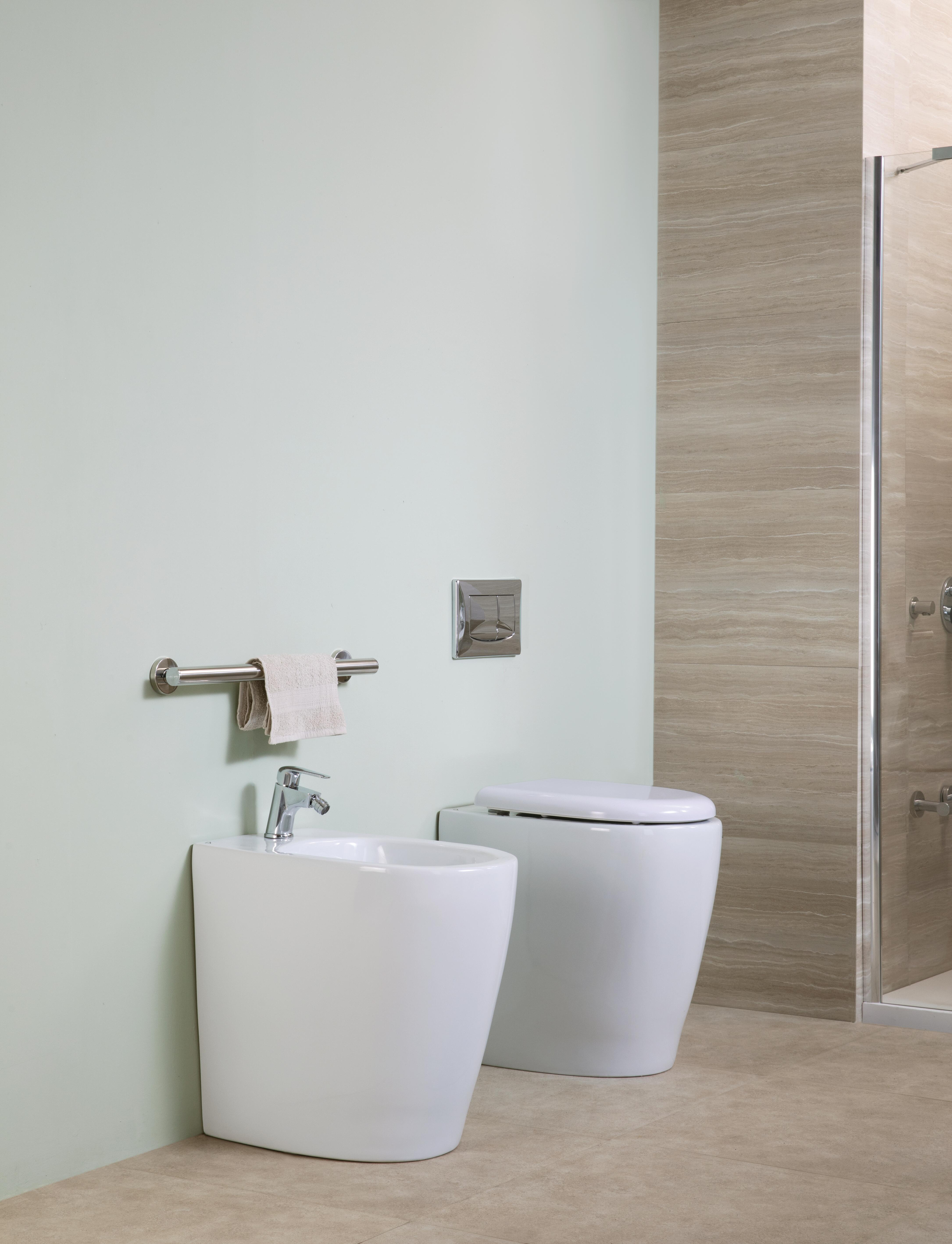 Vaso WC filomuro PONTE GIULIO casual t design, sedile escluso P 54 x L 37.5 x H 51 cm bianco lucido - 2