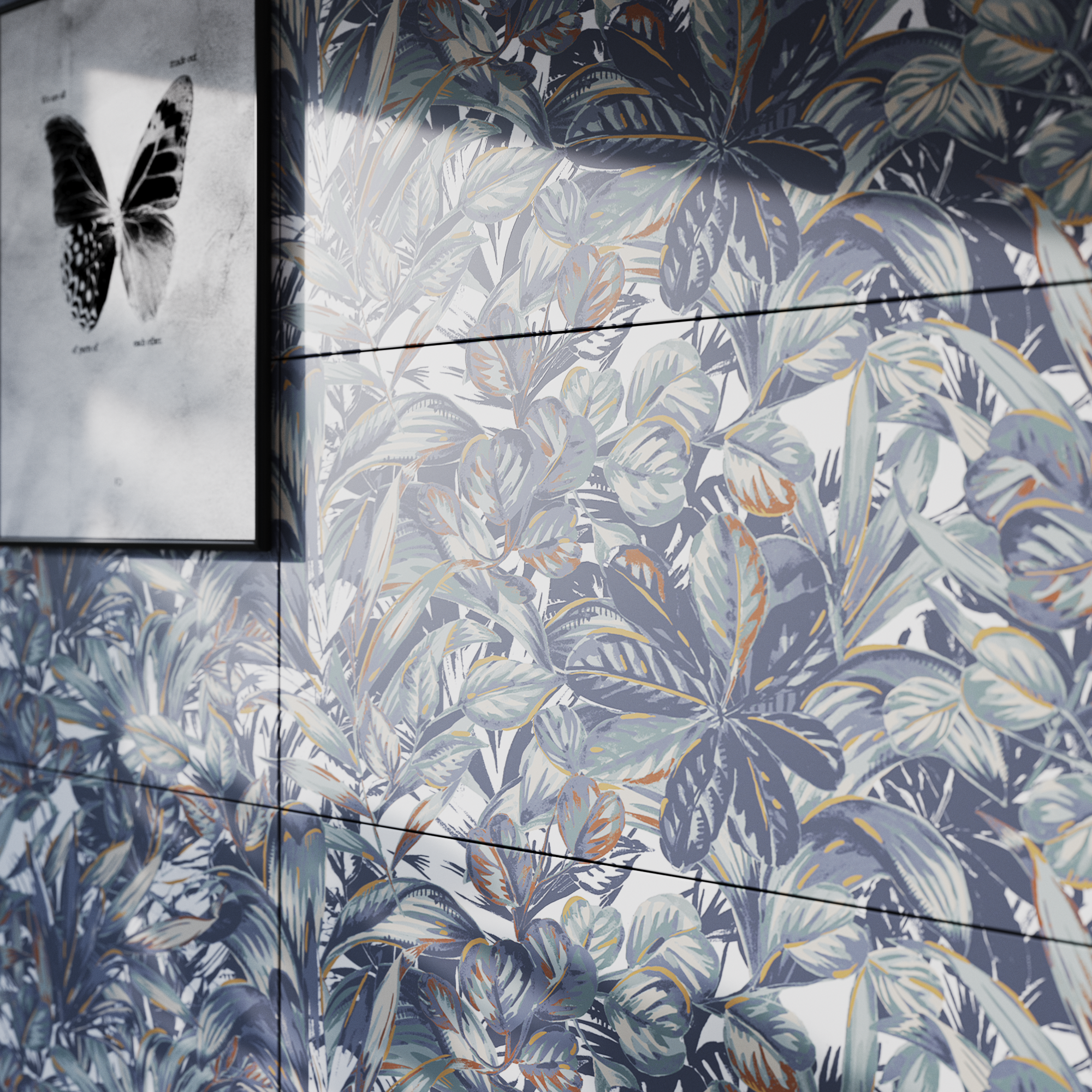 Azulejo cerámico arctic efecto papel pintado bloom plain 30x90 cm artens