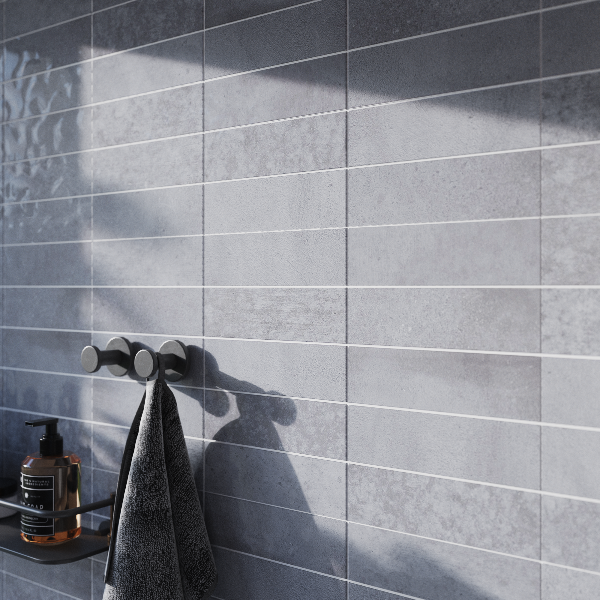 Piastrella da rivestimento interno in maiolica ARTENS 31.6 x 60 cm non rettificato smaltato grigio lucido Moha Bricks Sp. 9.5 mm 1.52 mq - 4