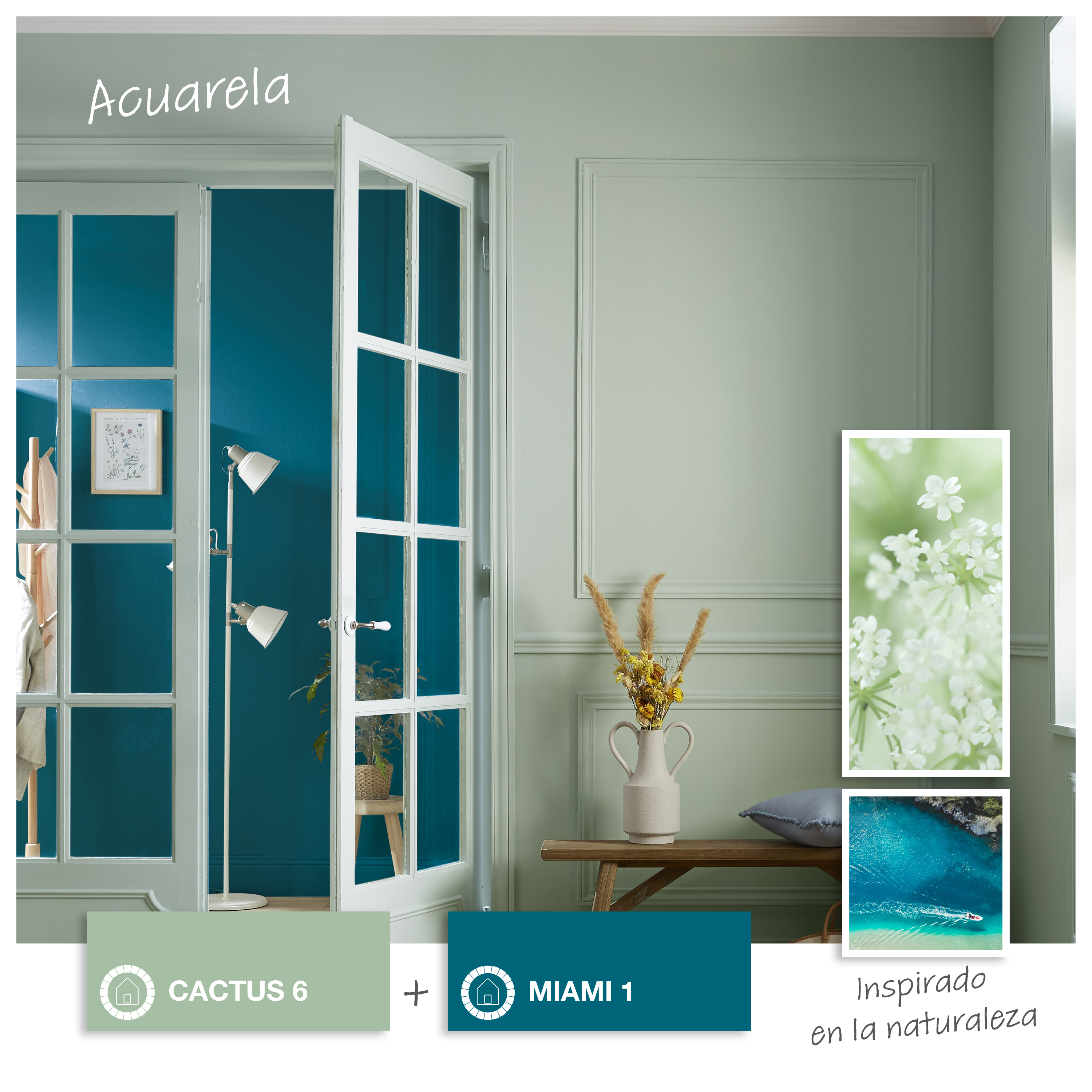 Pintura de interior Biobase LUXENS color cactus 6 mate 4L para paredes y techos - 7