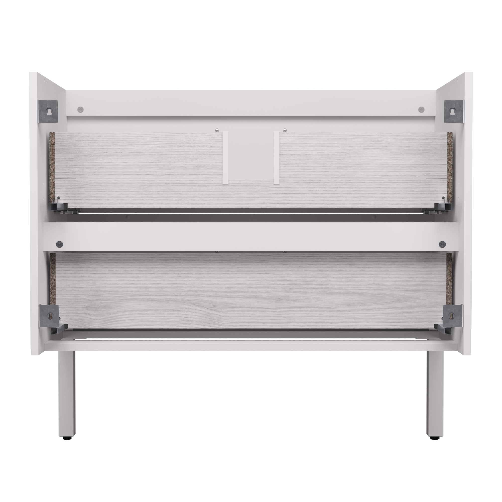 Mobile da bagno a terra sotto lavabo L 90 x H 57 x P 48.1 cm bianco laccato opaco, 2 cassetti SENSEA Charm - 3