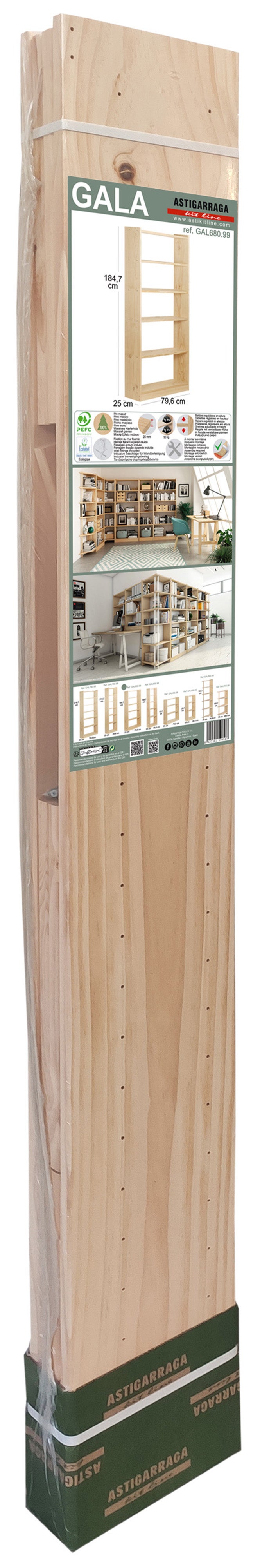 Libreria 6 ripiani Gala 6 L 79.6 x P 25 x H 184.7 cm beige, portata per ripiano 50 kg - 7