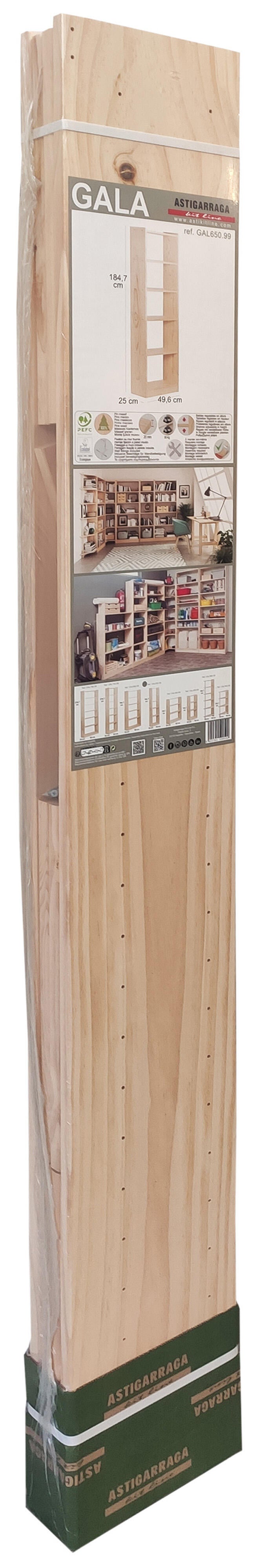 Libreria 6 ripiani Gala 6 L 49.6 x P 25 x H 184.7 cm beige, portata per ripiano 50 kg - 6