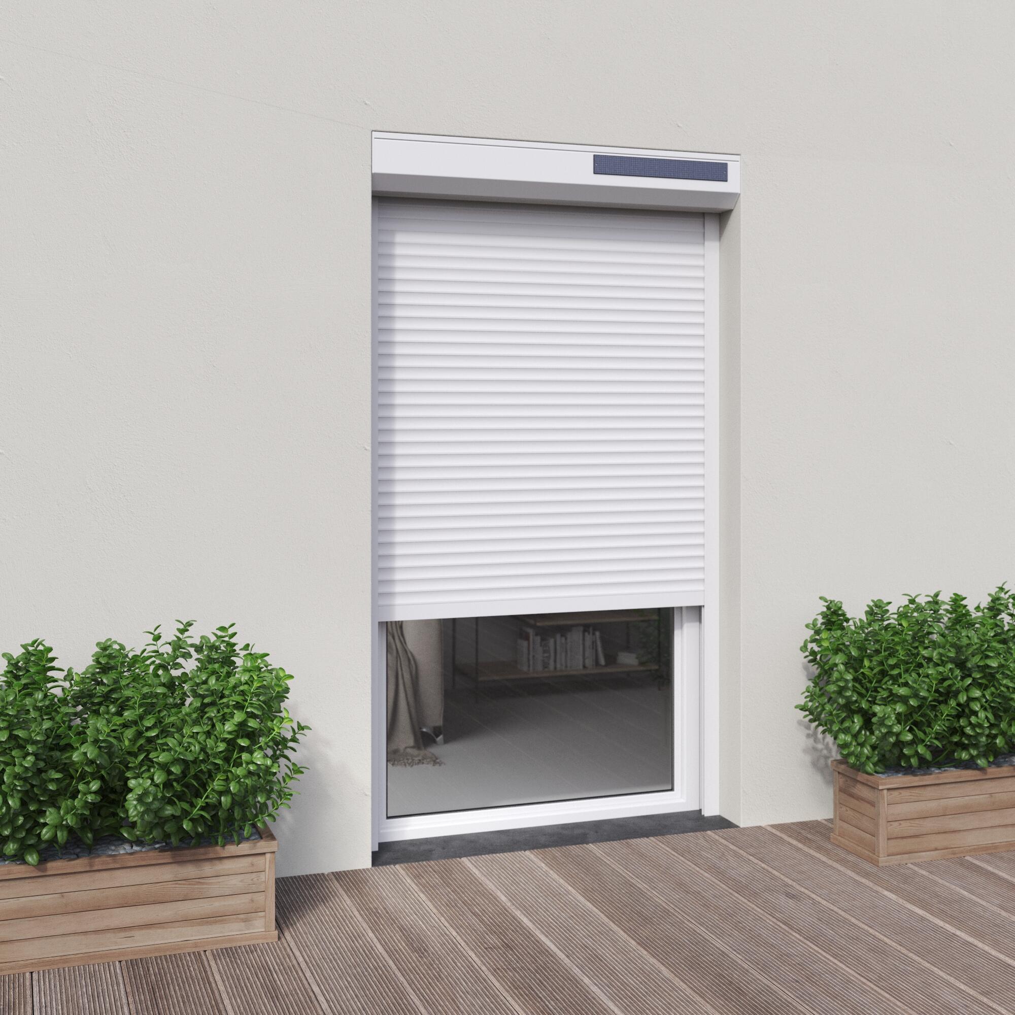 Volet Roulant Solaire Alu Isol Blanc Motoris H 220 X L 145 Cm volet-roulant-solaire-alu-isol-blanc-motoris-h-220-x-l-145-cm